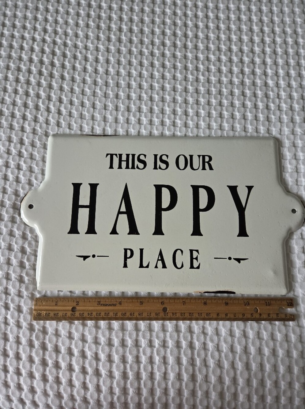 Enamel This Is Our Happy Place Sign